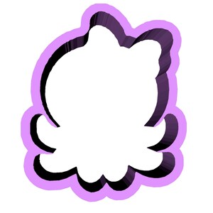 Peut inclure: Emporte-pièce en forme de poulpe blanc, avec une ombre noire et un contour violet clair. Le découpoir présente une tête arrondie et huit tentacules ondulés. Idéal pour la pâtisserie, le design est simple et épuré.