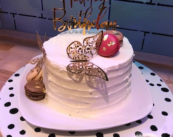 Happy Birthday Cake Topper, Acrylic Happy Birthday Topper