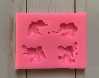 4 pc Elephant Silicone Mold