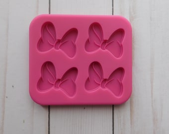Cute Bow Silicone Mold – 4pc Ribbon Design Mold for Fondant, Chocolate & Resin