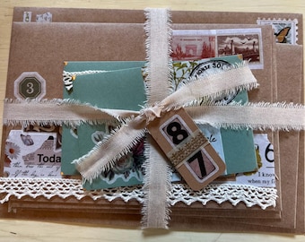 Decorated envelopes vintage themed set