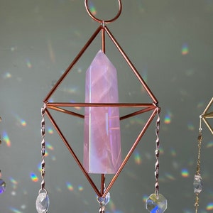 Crystal Suncatcher, Suncatcher, Crystal Prism Suncatcher, Gifts for Yogis, Crystal Hanging Decor, Crystal Art, Rainbow Maker Wall Hanging