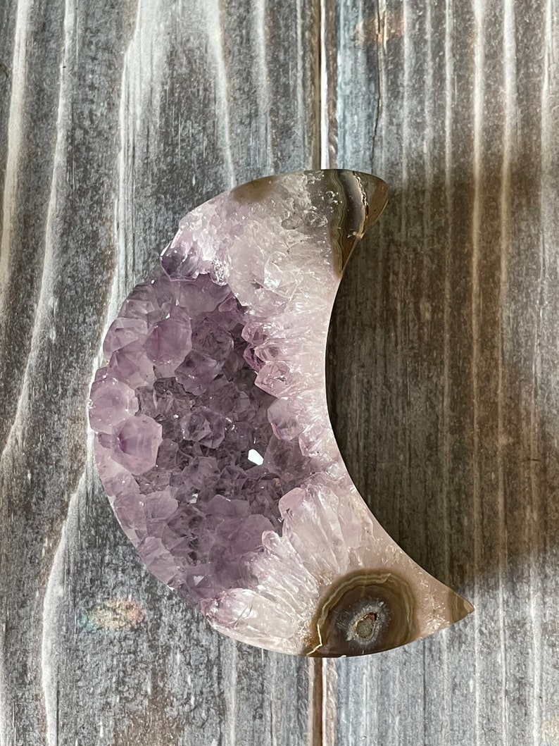 Amethyst Moon Amethyst Crystal Moon Moon Lovers Gift Etsy
