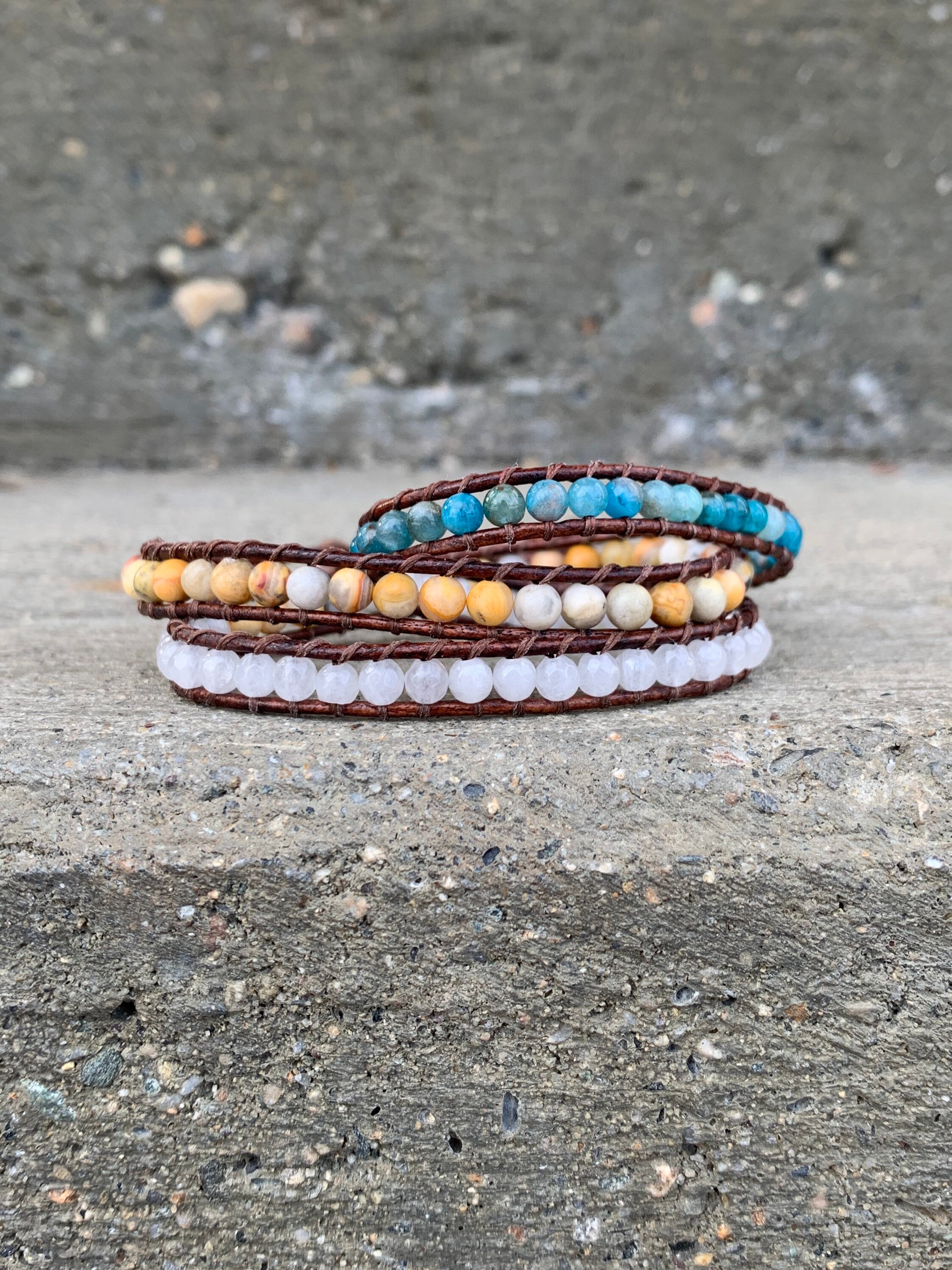Gemstone wrap bracelets hot sale