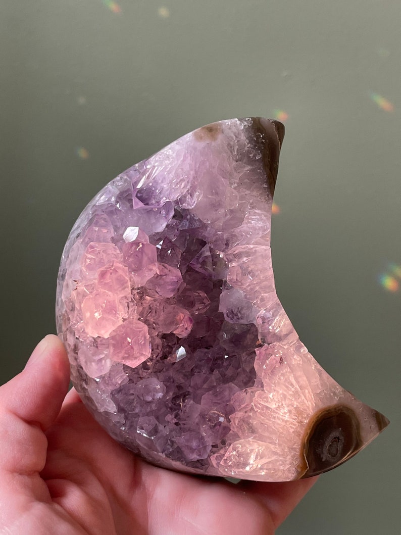 Amethyst Moon Amethyst Crystal Moon Moon Lovers Gift Etsy