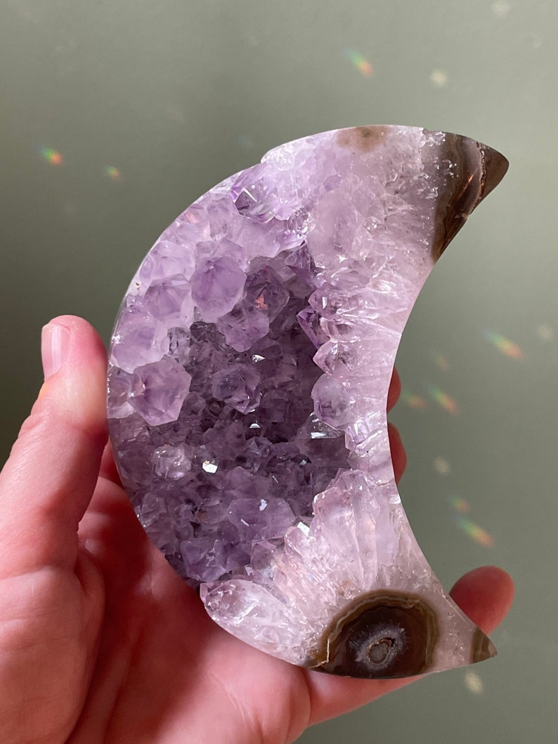 Amethyst Moon Amethyst Crystal Moon Moon Lovers Gift Etsy