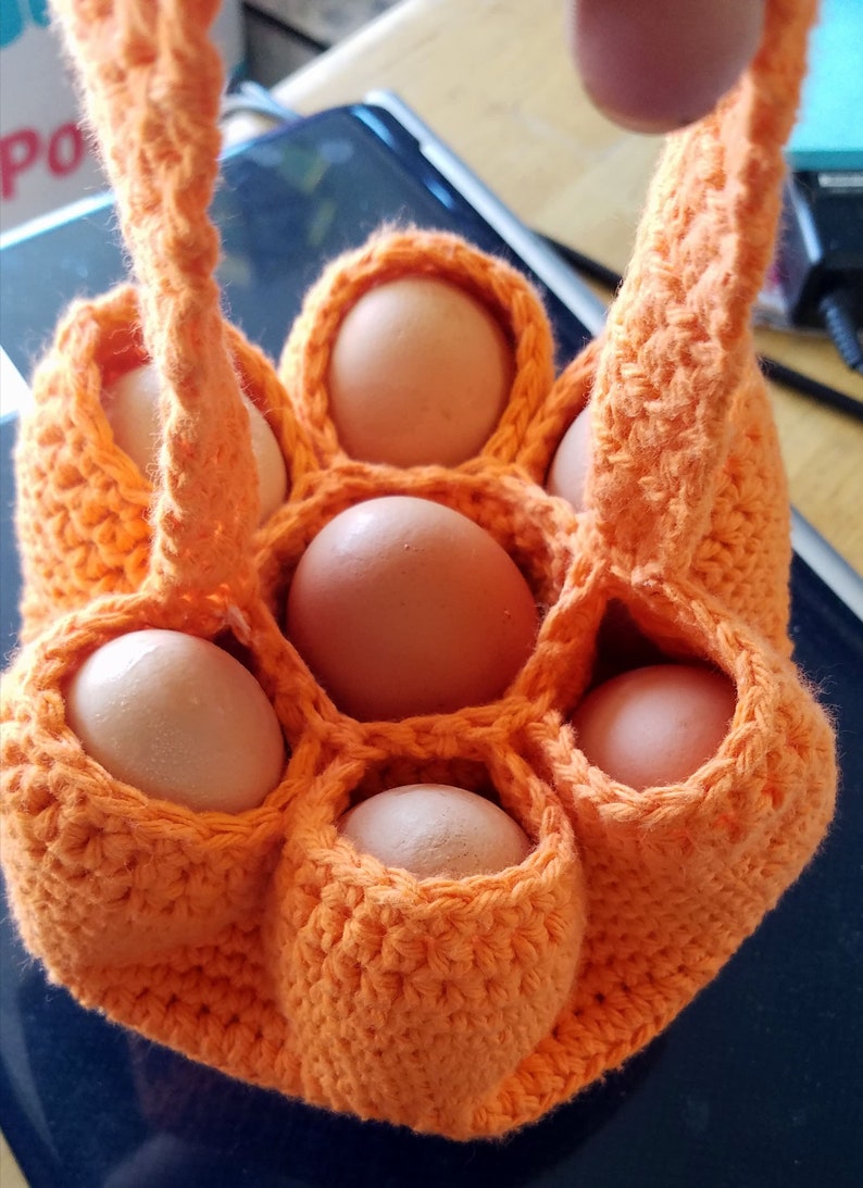 7Pocket Crocheted Egg Collecting Basket Pattern Etsy