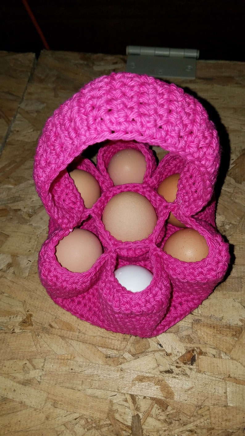 7Pocket Crocheted Egg Collecting Basket Pattern Etsy