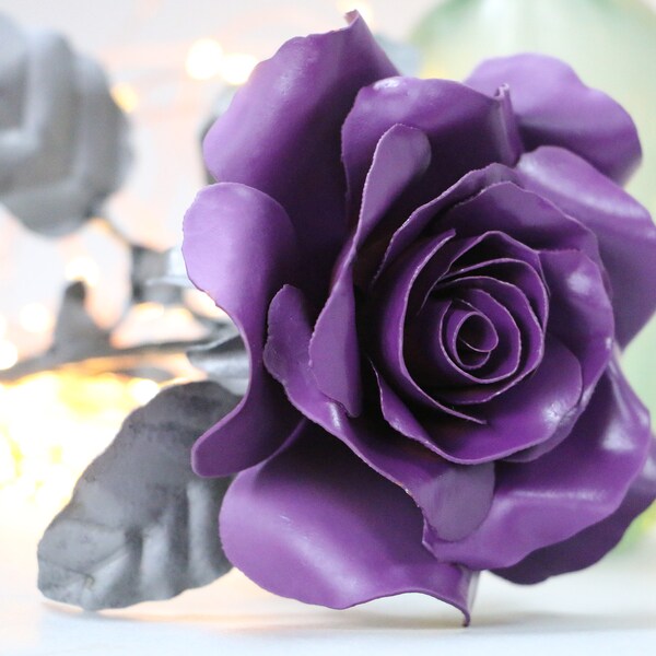 Real Metalic Purple Roses Metal Roses - Etsy