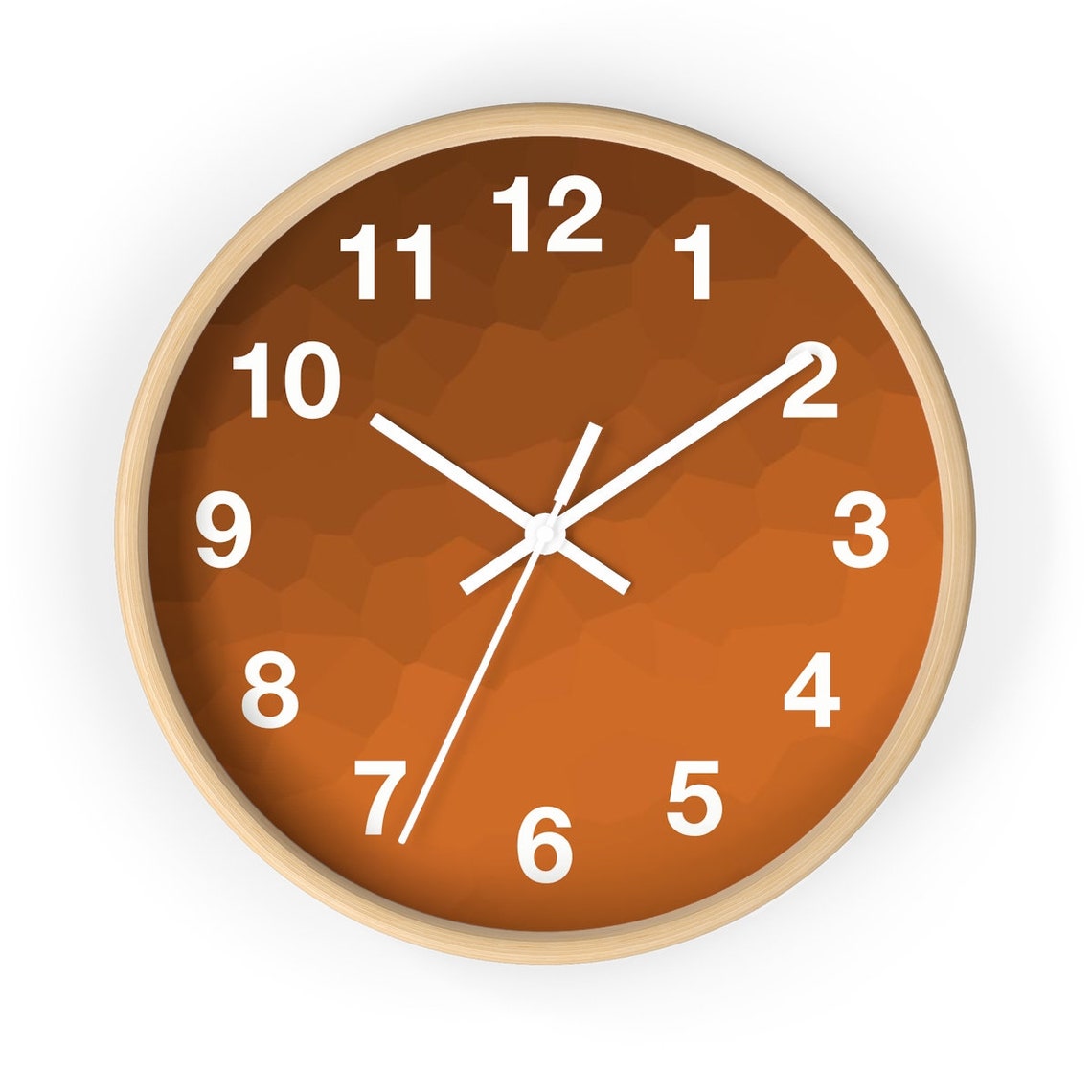 Burnt Orange Wall Clock White Numbers Etsy