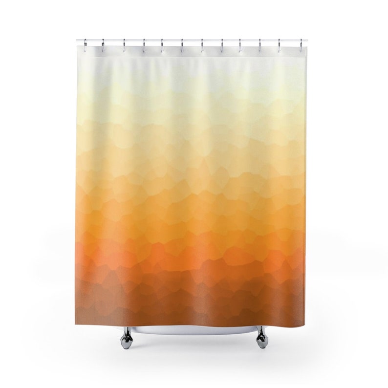Ombre Shower Curtain Burnt Orange Yellow and Brown Curtain Etsy