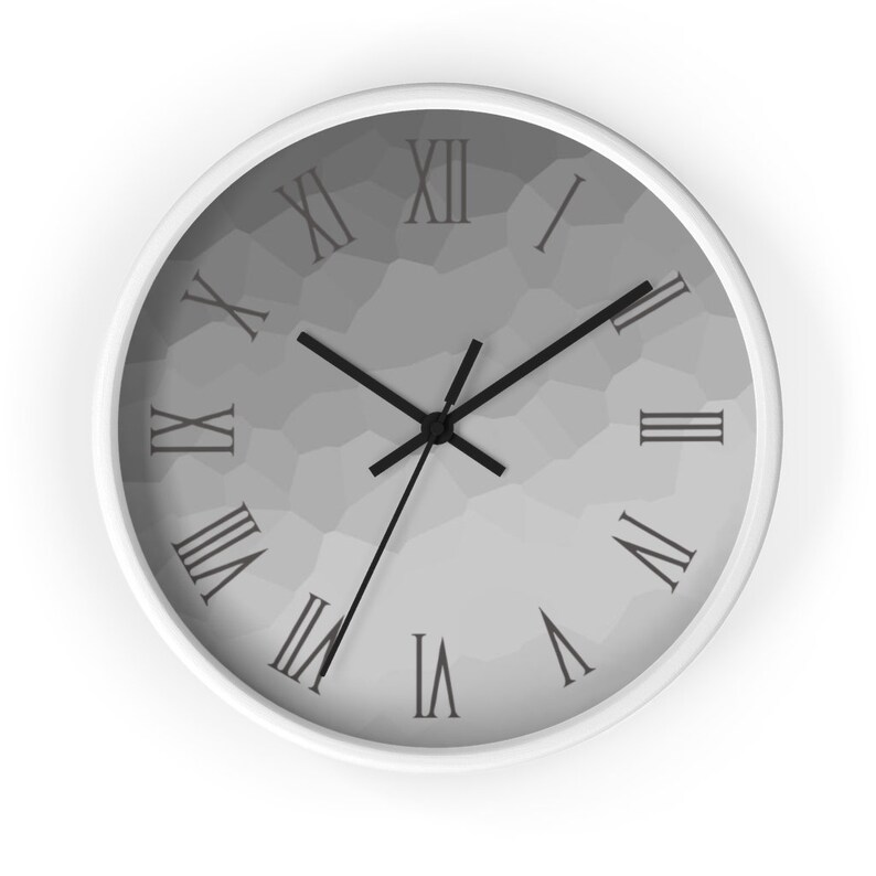 Roman Numerals Wall Clock Gray Elegant Clock for Wall Grey Etsy