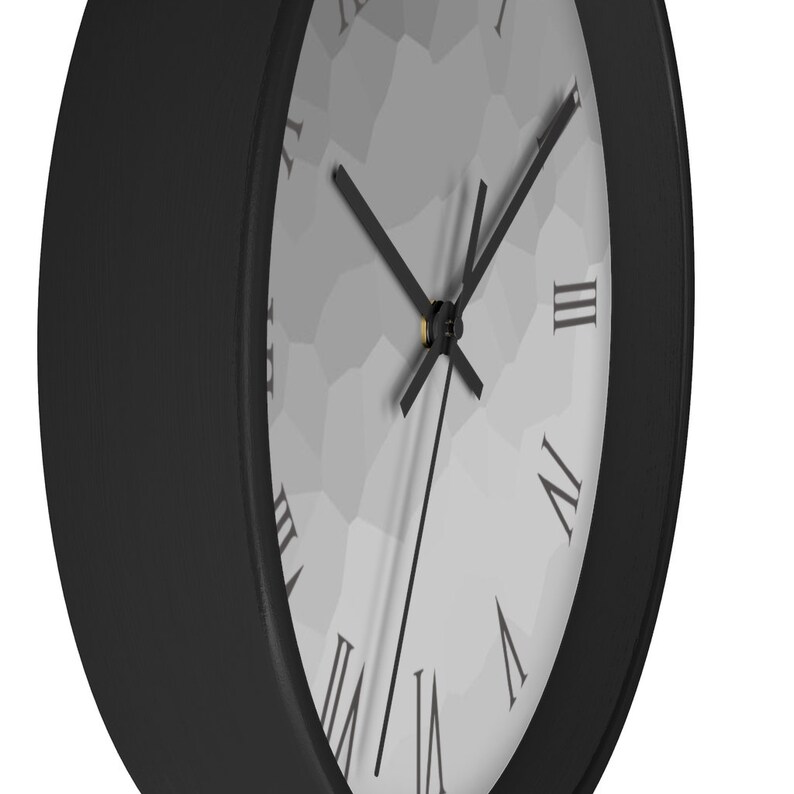 Roman Numerals Wall Clock Gray Elegant Clock for Wall Grey Etsy