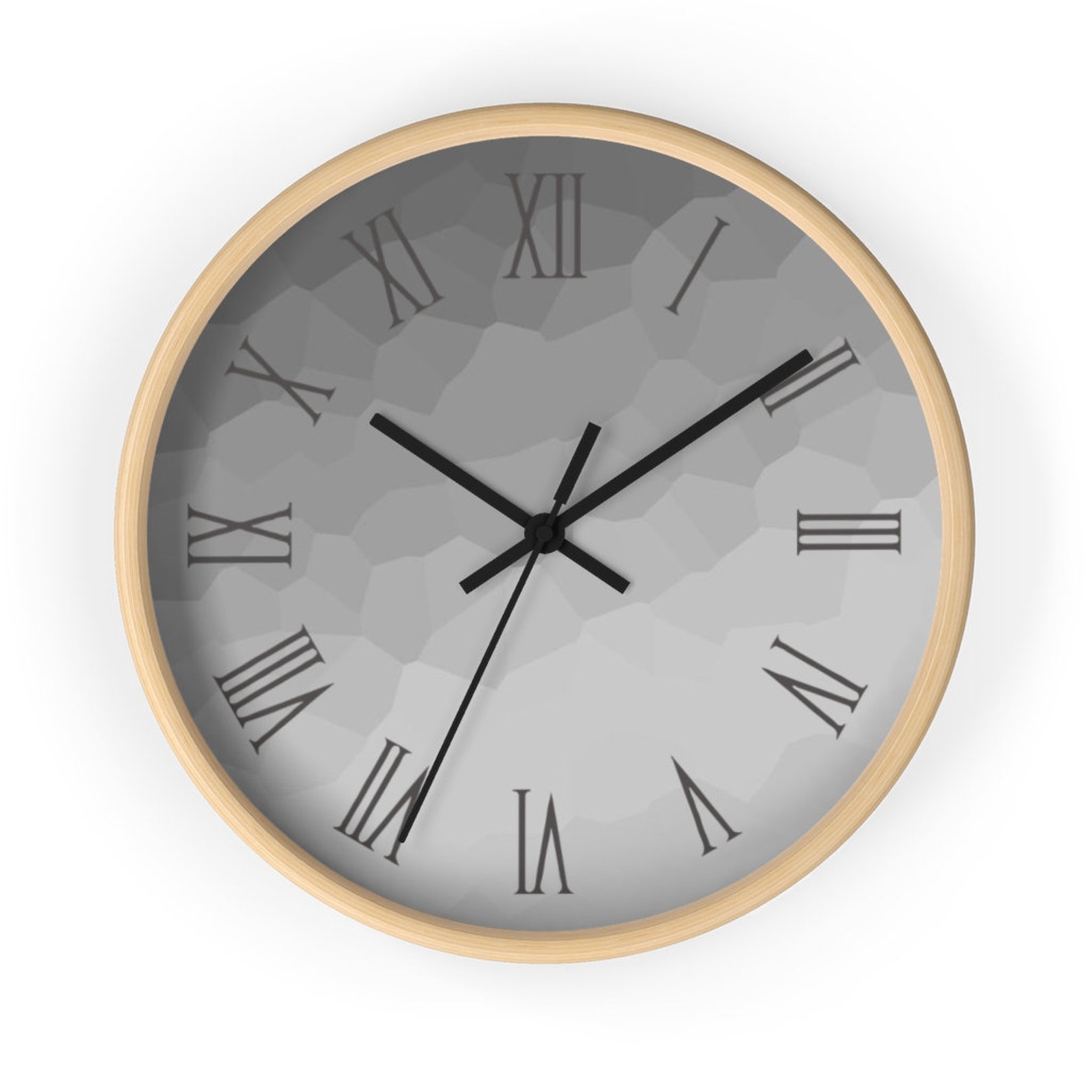 Roman Numerals Wall Clock Gray Elegant Clock for Wall Grey Etsy