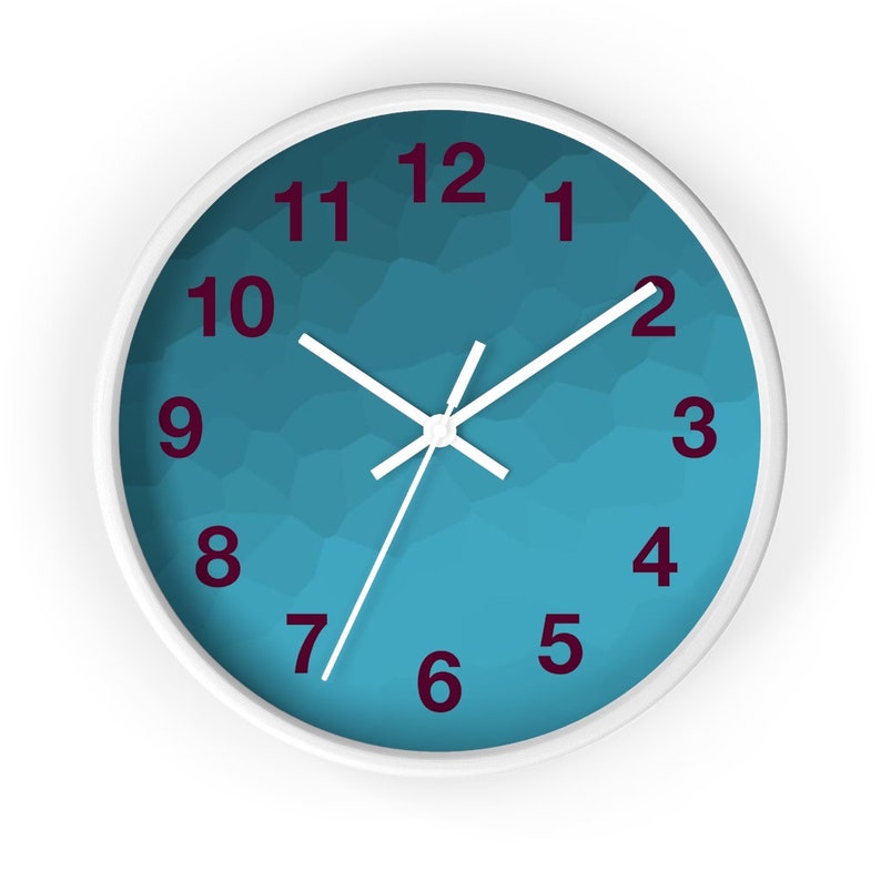 Shades of Blue Wall Clock With Numbers Etsy