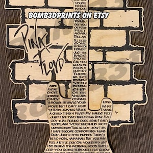 3D Laser cutout file. Pink Floyd, The Wall, SVG, vector file. Digital File Only