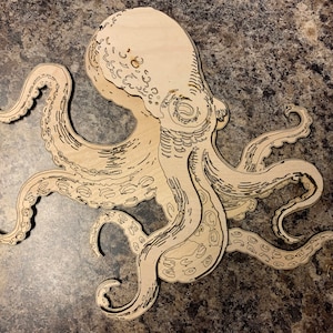 3d Laser Octopus.  Layered cutouts for CNC or Laser