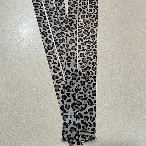 Leopard Cheetah Satin Acetate Ribbon Strips BUNDLE OF 10 | 15 inch long ribbon strips | Ribbon for mums | Floral ribbon