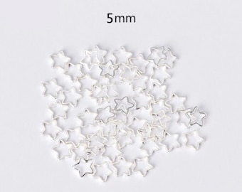 5MM Star Shaped Silver Mini Open Back Bezel