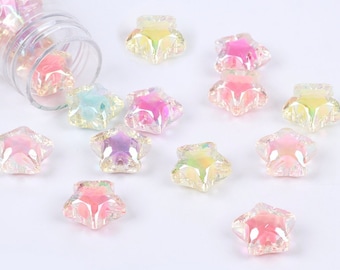 Kawaii Pastel Bow Chunky Sparkly Beads Acrylic Jewellery Bracelet Craft DIY UK