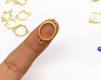 oval open Back Bezel setting 22 x 30 MM Metal Charms Backless Resin jewelry diy