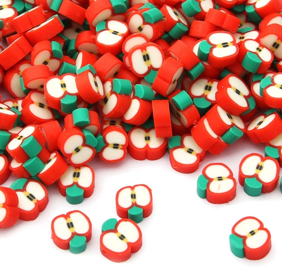 200 Pcs Colorful Fruit Beads 10mm Mixed Polymer Clay Beads for DIY Bracelet Necklace Earrings
