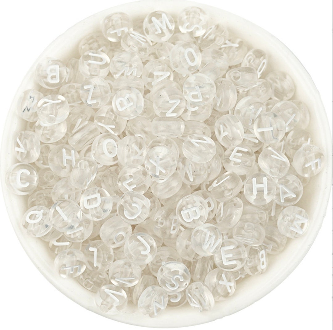 7MM Transparent Acrylic Letter Beads 200pc/400pc 