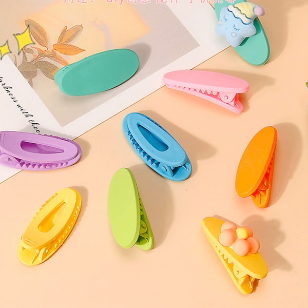 1.5INCH Pastel Oval Blank Hair Clips for DIY Crafting, Decoden Hairclips