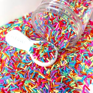 Rainbow Fake Sprinkles Mix Clay Sprinkles for Slime or Resin Inclusions  Fimo Polymer Faux Sprinkle Slice Mix 