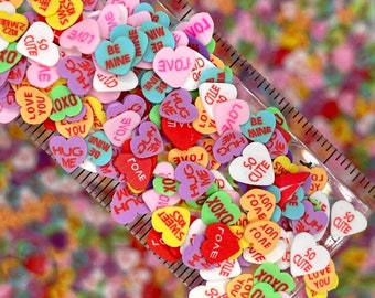 FAKE, 5MM Valentine's Day Candy Heart Themed Polymer Clay Sprinkle Mix (NOT EDIBLE) D11-11