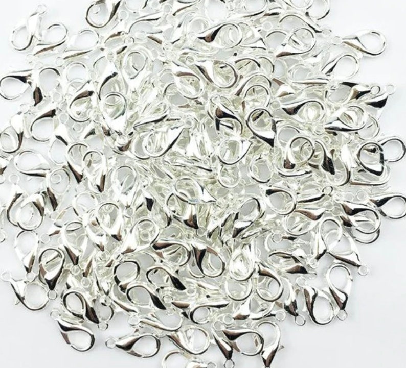 Jewelry Attachments Closure 16x8 MM Silver Lobster Clasp Jewelry Findings