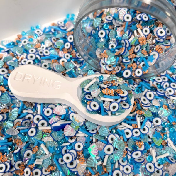 FAKE, Clownfish Shell Ocean Themed Polymer Clay Sprinkle Mix (NOT EDIBLE)