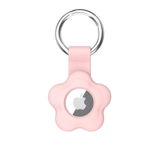 Cute Flower Themed Silicone AirTag Case. CASE ONLY Pink