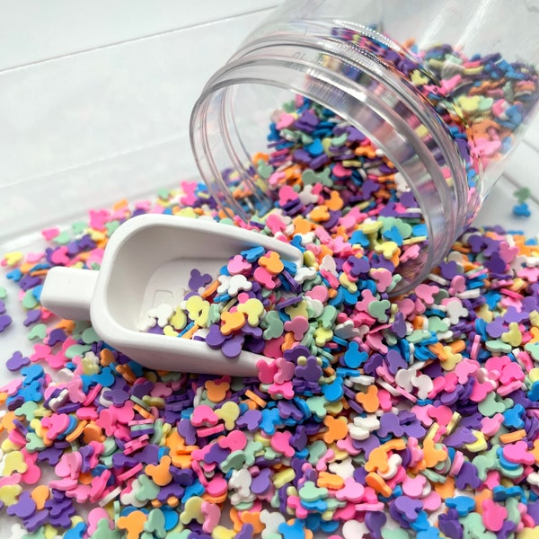 FAKE, Mixed Colors Mouse Head Polymer Clay Sprinkle Mix (NOT EDIBLE) D31-08