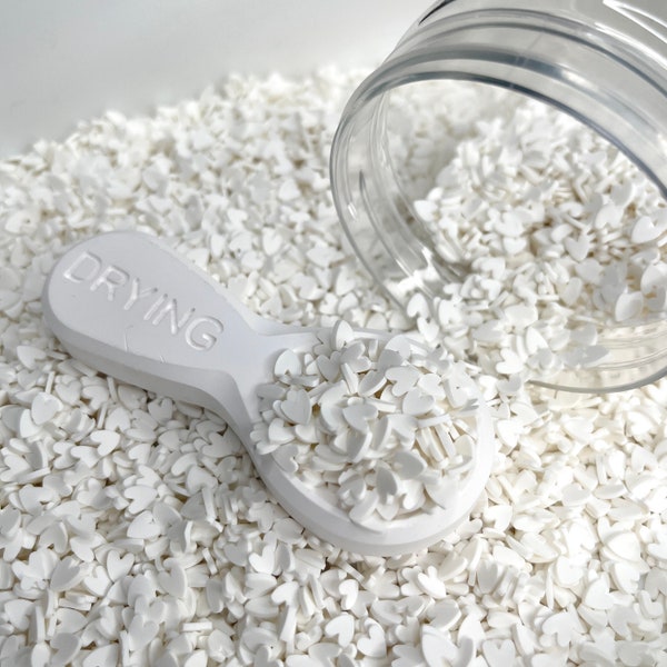 FAKE, 5MM White Heart Polymer Clay Sprinkles (NOT EDIBLE) D30-18