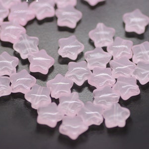 Jelly Pink Spray Painted Glass Star Beads (8mm x 8.5mm x 4mm) AB12