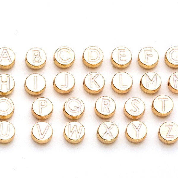 Metal Alphabet Beads Etsy