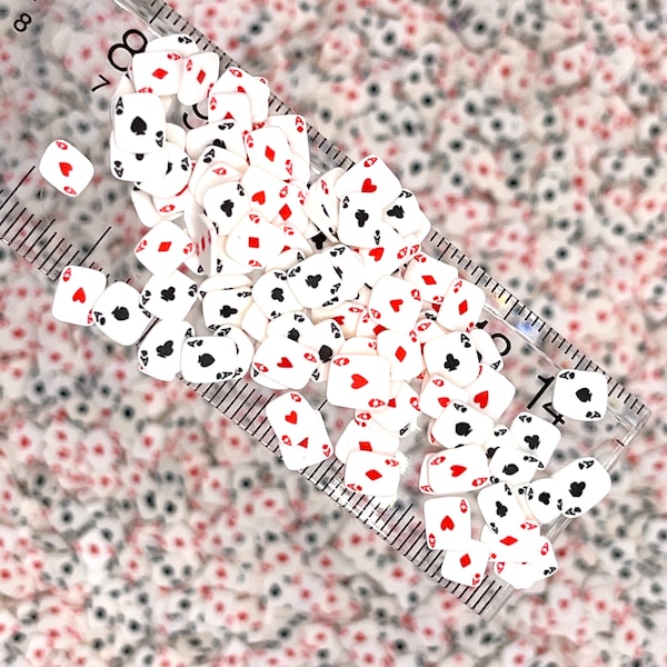 Cartes à jouer de 5 mm/10 mm saupoudrer de pâte polymère (PAS COMESTIBLE)