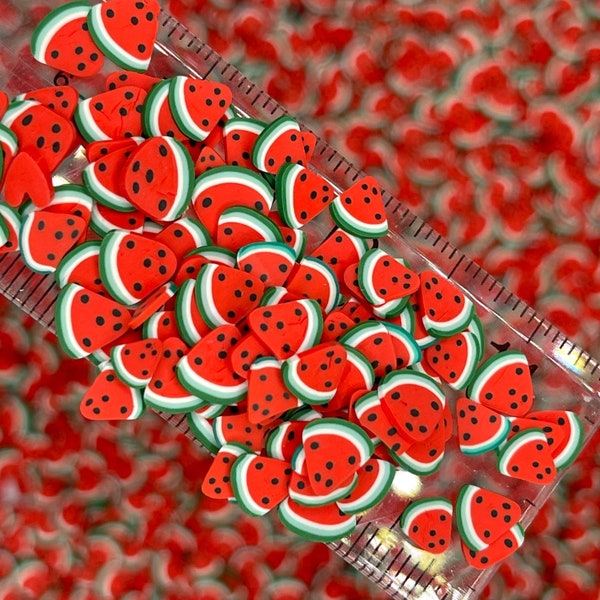 FAKE, 5MM/10MM Watermelon Fruit Slices Polymer Clay Sprinkle (NOT EDIBLE) D22-09