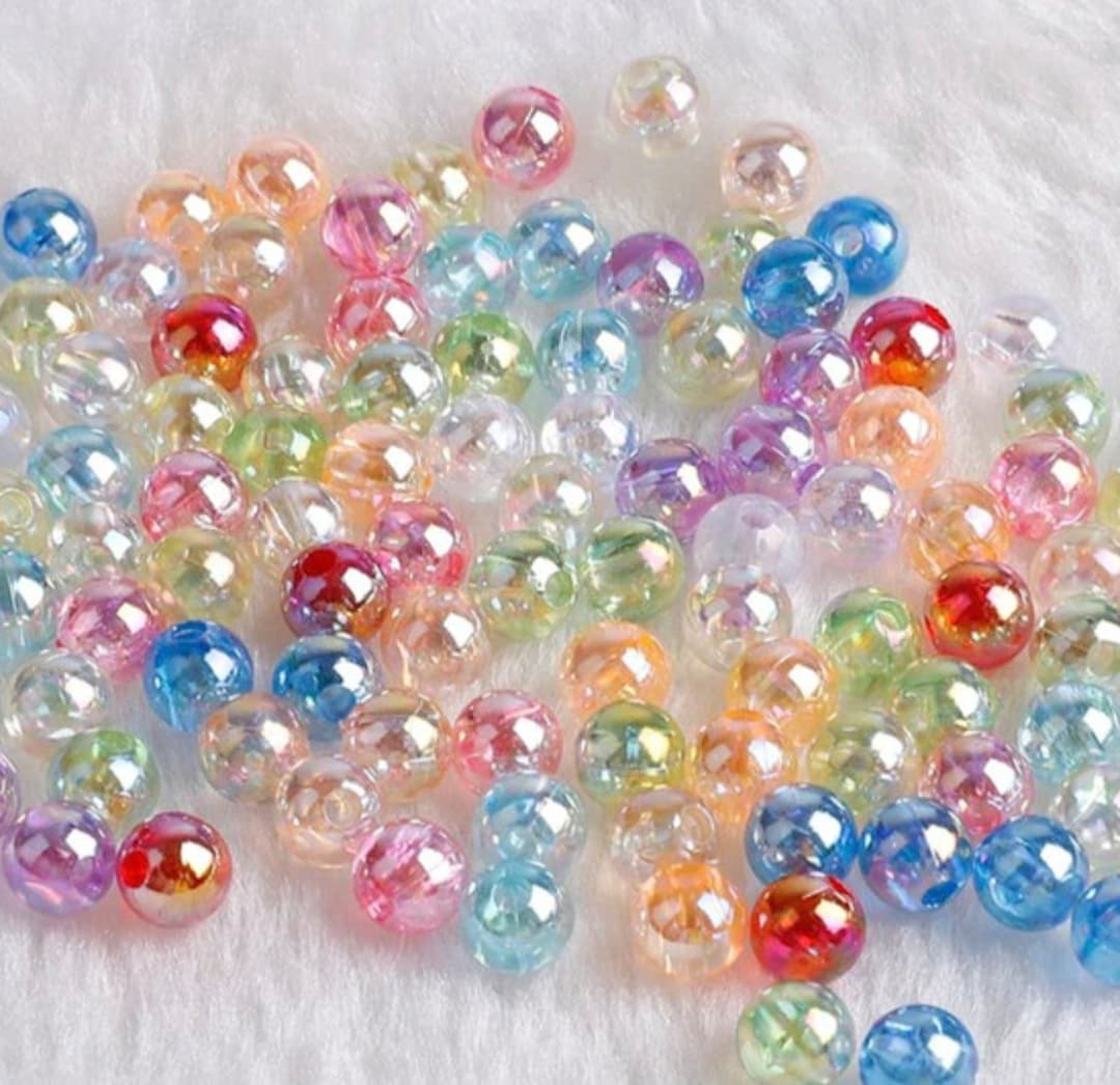 Solid/Transparent Colorful Mixed Color Smiley Face Beads (6mm x 10mm)