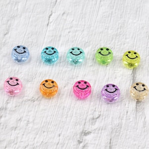 YBST Smiley Face Beads, 1200 Pcs Beads for Bracelets Making and