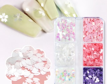 6 Color Sakura Flower Petal Glitter Flake Set (3mm x 2mm)