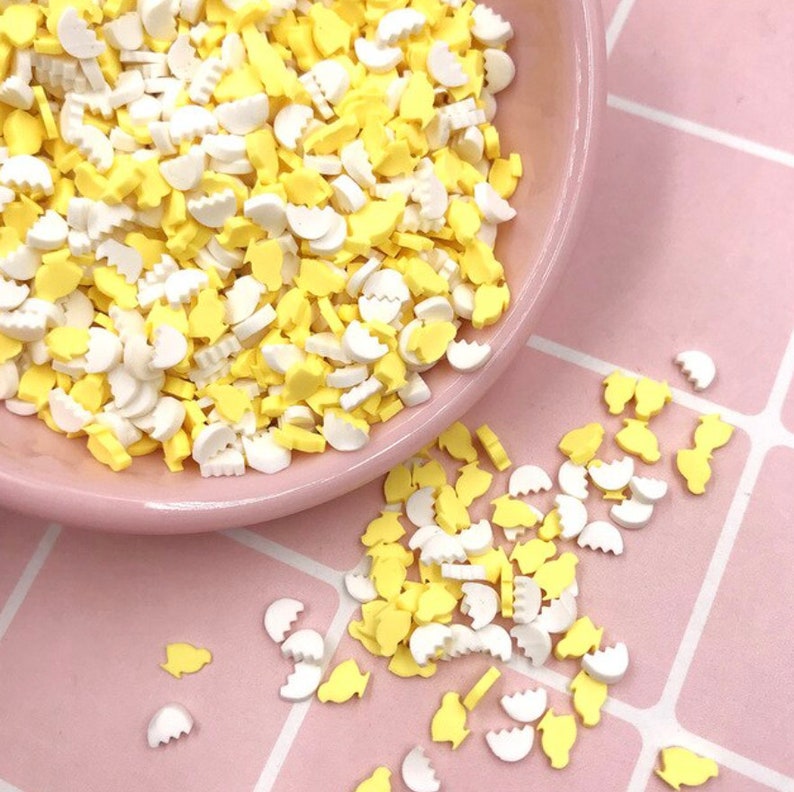Broken Egg Shell and Yellow Chick Polymer Clay Sprinkle Mix Decoden Shaker Fillers resin crafts 5mm epoxy resin uv resin