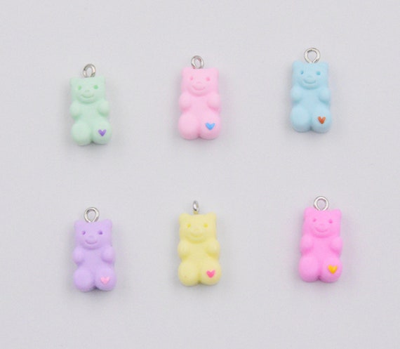 89 Pcs Candy Charms Colorful Bear Charms Sweet Gummy Candy Pendant