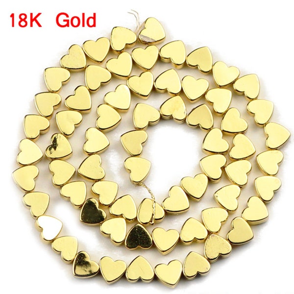 6mm Gold Heart Bead Hematite Bead resin crafts, uv resin, expoxy resin, jewlery making, jewlery findings, polymer clay crafts, DIY