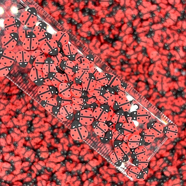 FAKE, 5MM/10MM Lady Bug Polymer Clay Sprinkle (NOT EDIBLE) D34-17