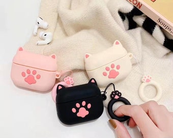 Airpod 1 & 2 Earphone Pouch Case Cover Pink Cat