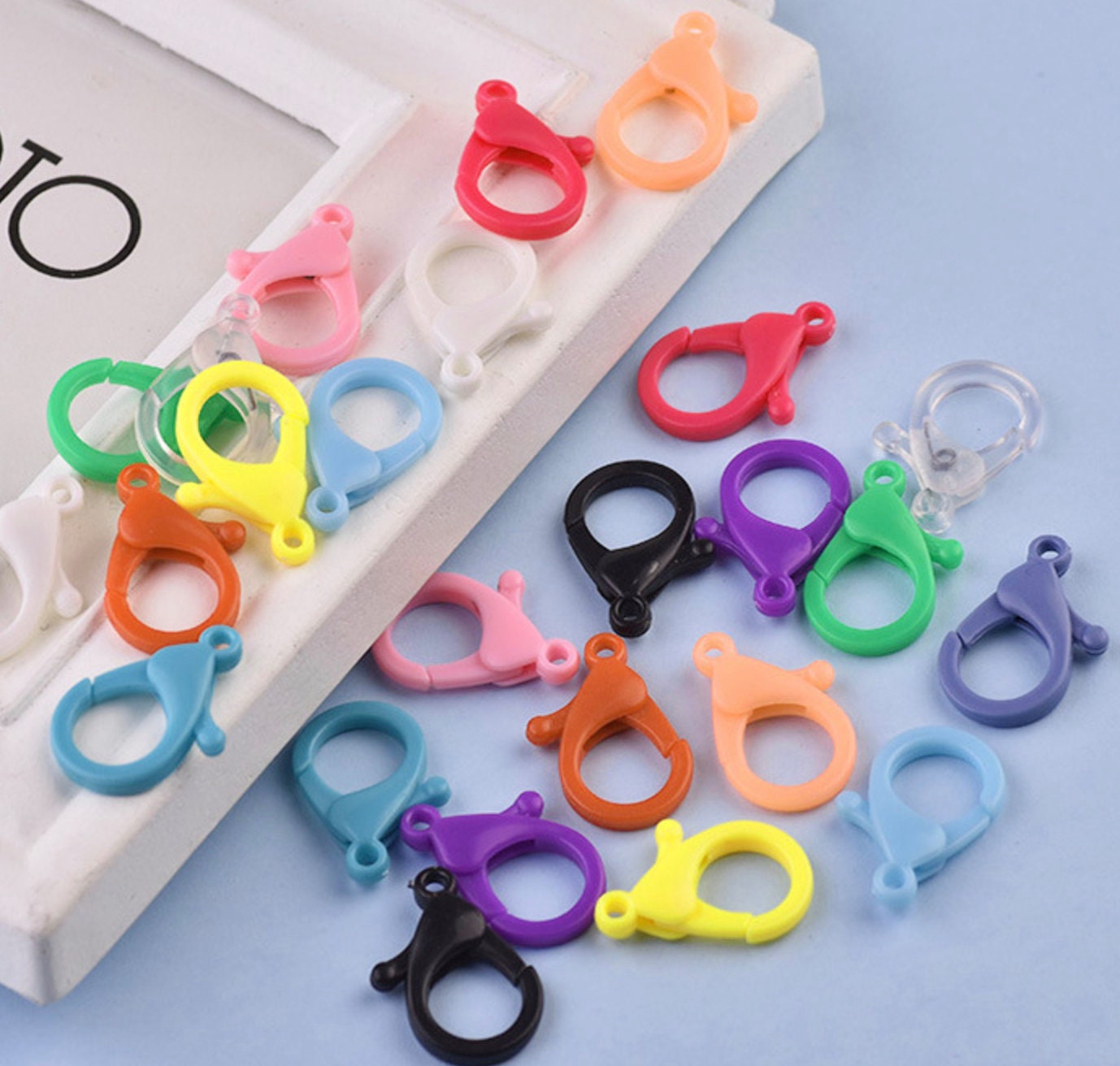 29x19x5mm Mixed Color Heart Plastic Lobster Clasp Hooks Connectors