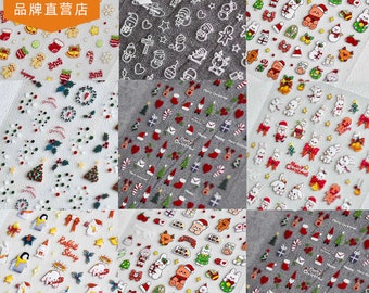 Cute Christmas Themed Nail Art Stickers