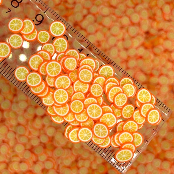 FAKE, 5MM Orange Slice Fruit Polymer Clay Sprinkle (NOT EDIBLE) D22-20